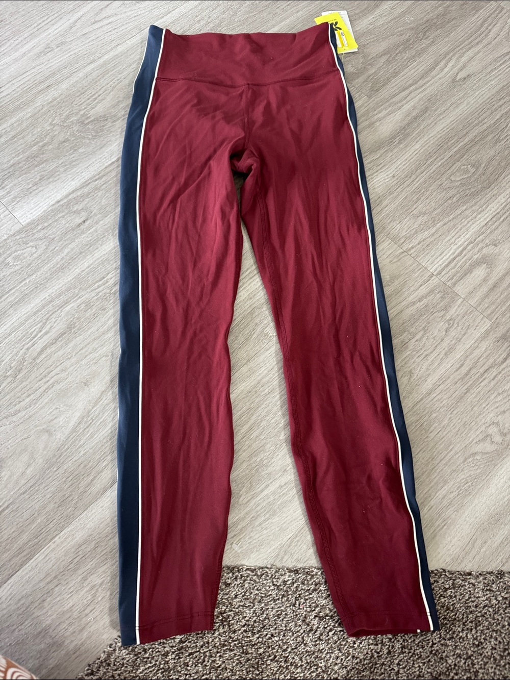 all in motion Maroon Leggings with Navy Side Panels